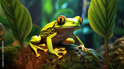 Green and yellow amphibian ...