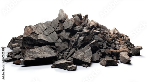 Isolated clipping path of asphalt road scrap on white background