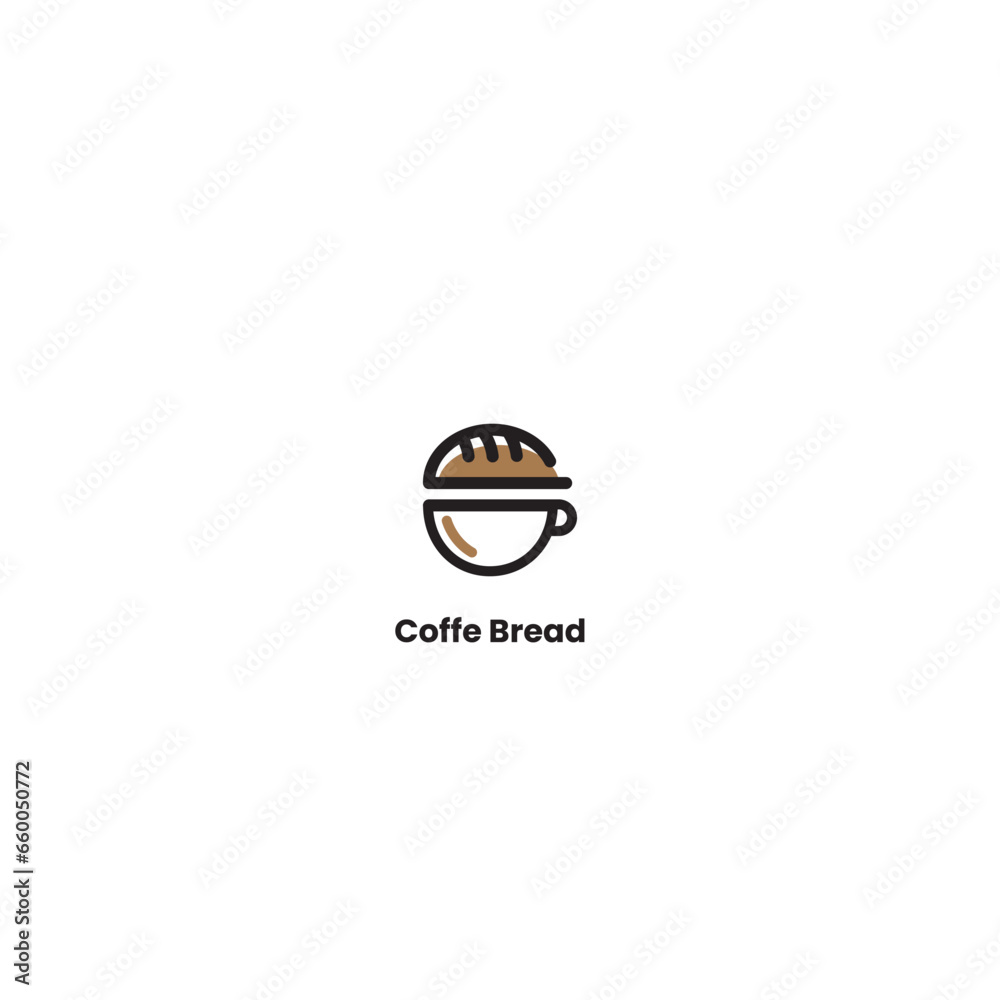 bread and coffee logo combination