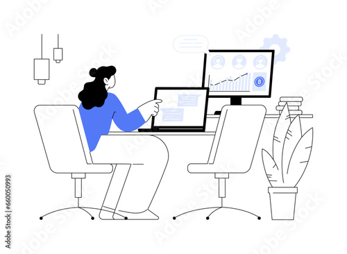 Crypto community manager abstract concept vector illustration.