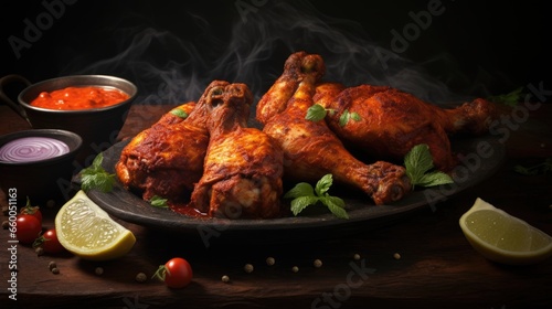 Indian spicy food includes non vegetarian Tandoori Chicken