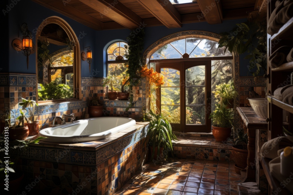 Fototapeta premium Retro Bathroom Interior