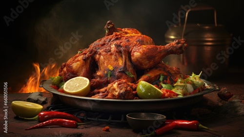 Indian spicy food includes non vegetarian Tandoori Chicken