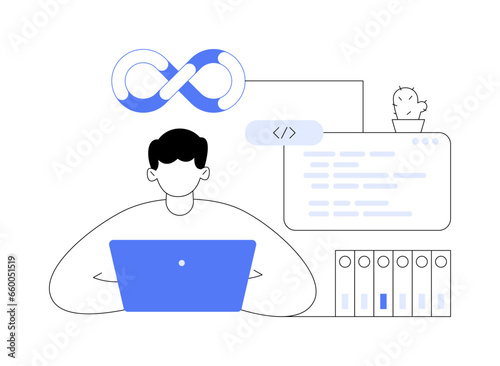 Collaborative framework abstract concept vector illustration.