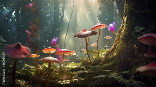 Enchanting garden scenery w...