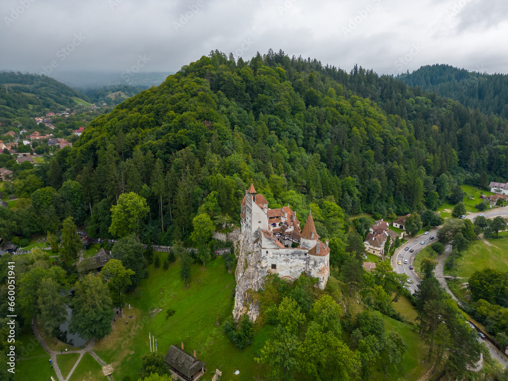Fototapeta premium Bran Castle air view.