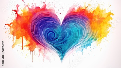 LGBTQ love symbol watercolo...