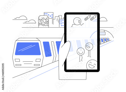 AR in entertainment abstract concept vector illustration.