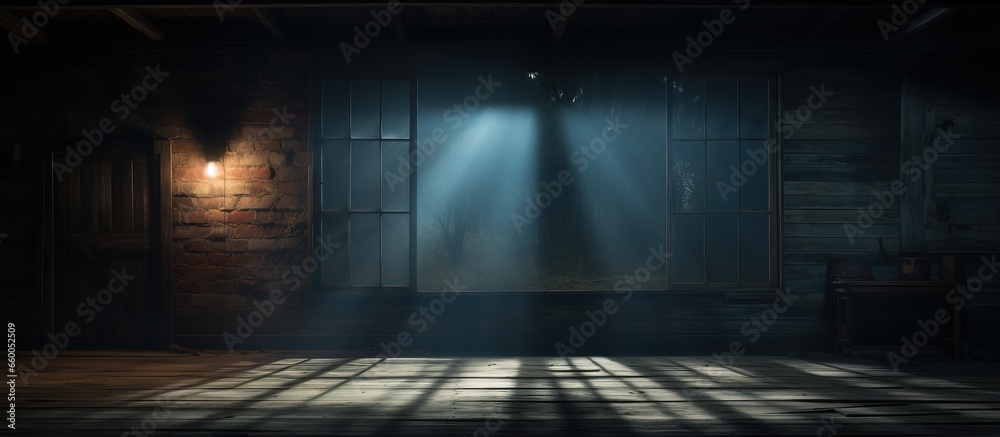 A window illuminates a dark room