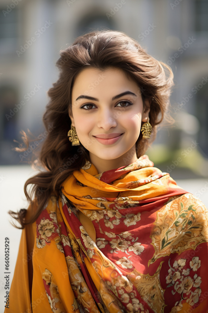 Beautiful Pakistani Woman Smiling