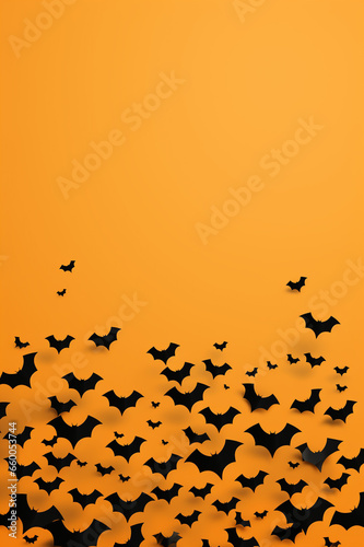 orange background, black bats © Lansk
