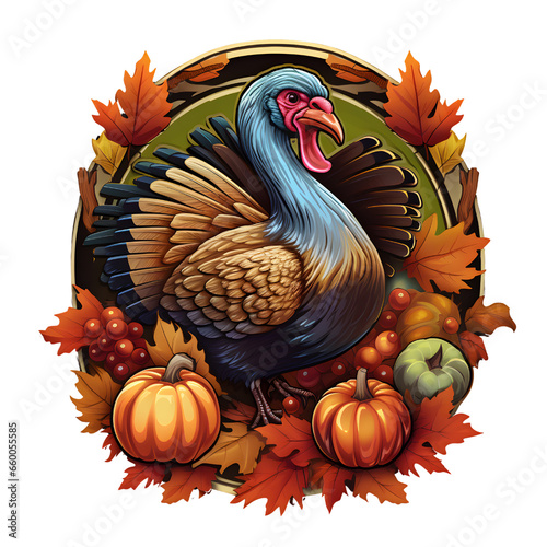 Cartoon turkey coat of arms.