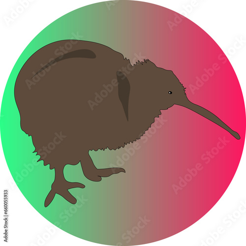 illustration of an illustration of a bird  Simple vector image of a kiwi bird, can be used as logotype or icon