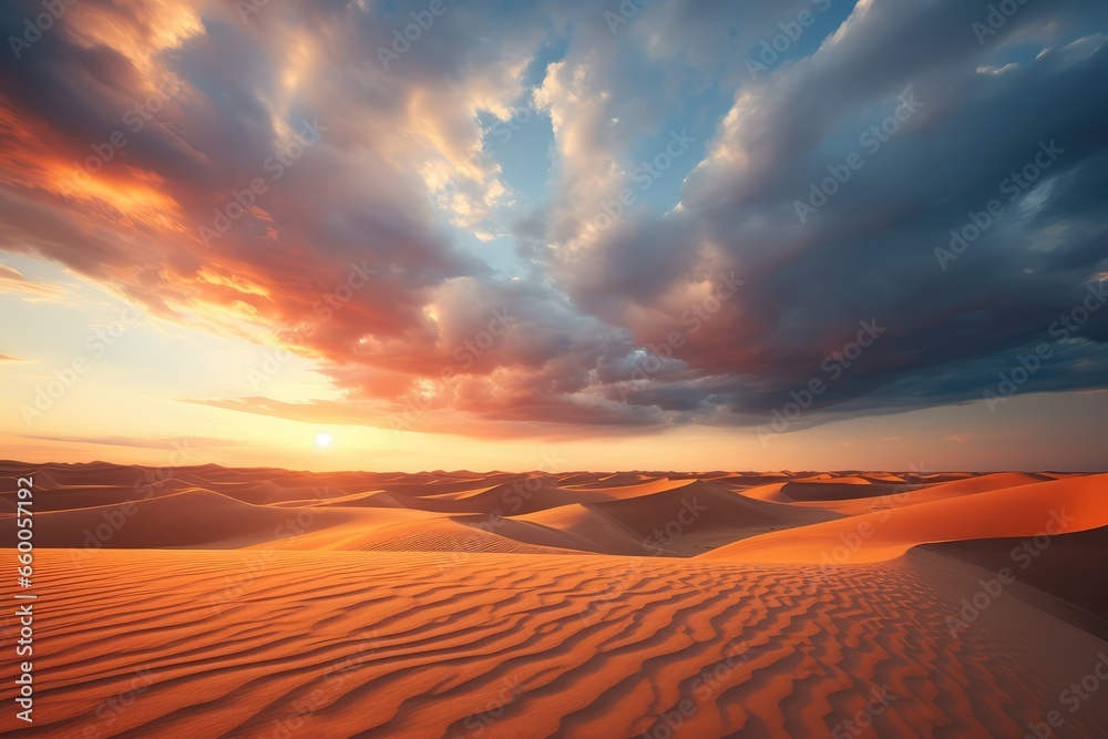 sunset in the desert - generative ai