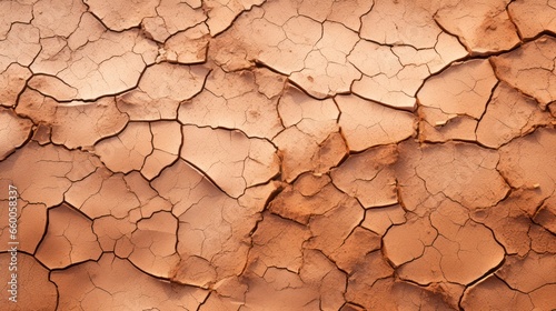 the dry arid earthy cracked background is an iron rich dry clay that is orange in color.