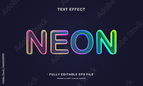 Neon editable 3d text effect