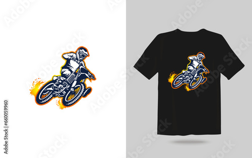 Motocross adventure vector for clothing, biker t-shirt design for motorcycle lovers vintage atv t-shirt motorcycle design