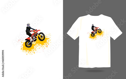 Motocross adventure vector for clothing, biker t-shirt design for motorcycle lovers vintage atv t-shirt motorcycle design