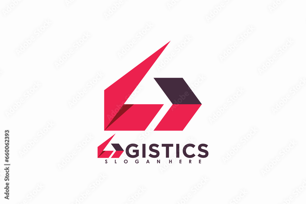 Obraz premium logistics logo design with letter lo logo concept
