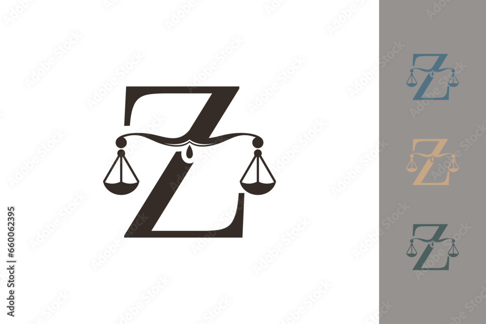 justice law logo with letter z logo design concept justice law logo with letter z logo design concept