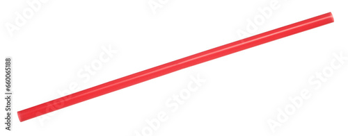 Photography Plastic drinking red straw isolated on white, clipping path