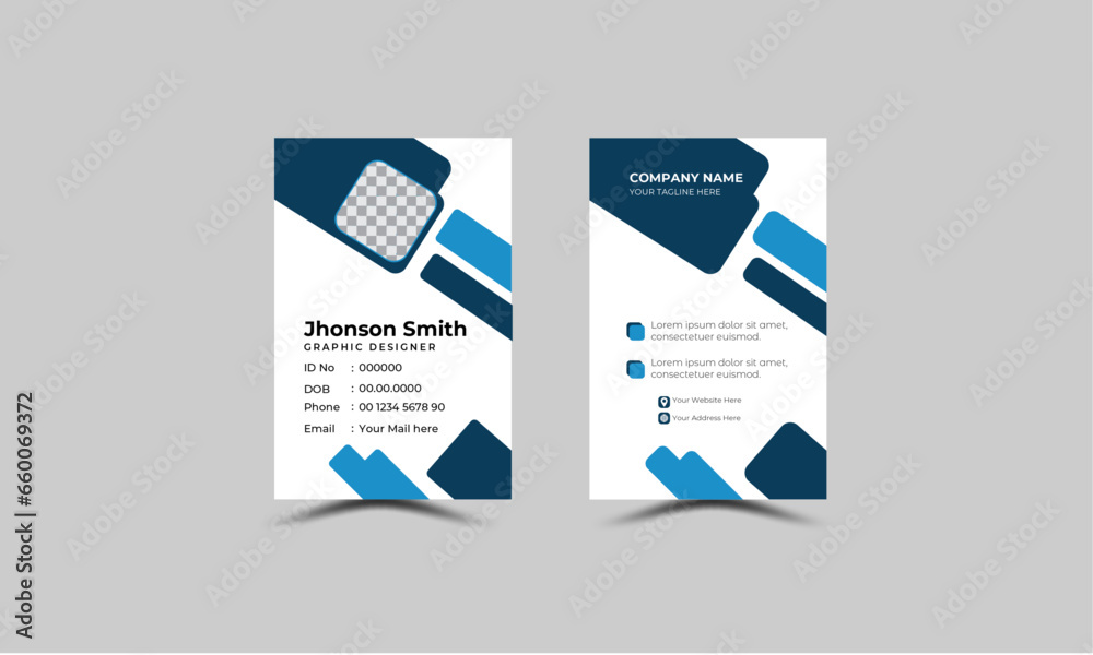 Business id card template with minimalist elements design. Modern creative Corporate Business identity card.