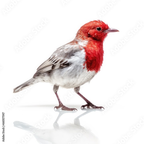 Redhead bird isolated on white background. © Razvan