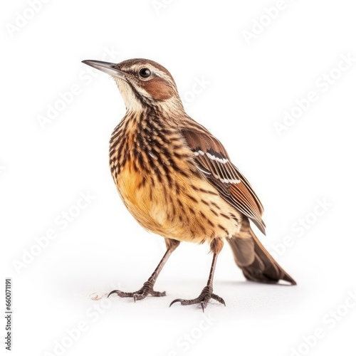 Sage thrasher bird isolated on white background.