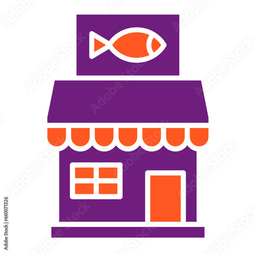 Fish shop Vector Icon Design Illustration