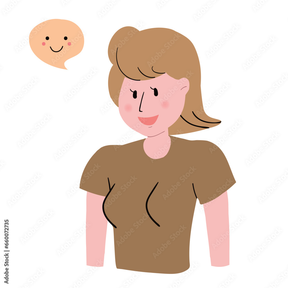 Vector illustration of woman with happy mood. Vector illustration of woman with happy mood.