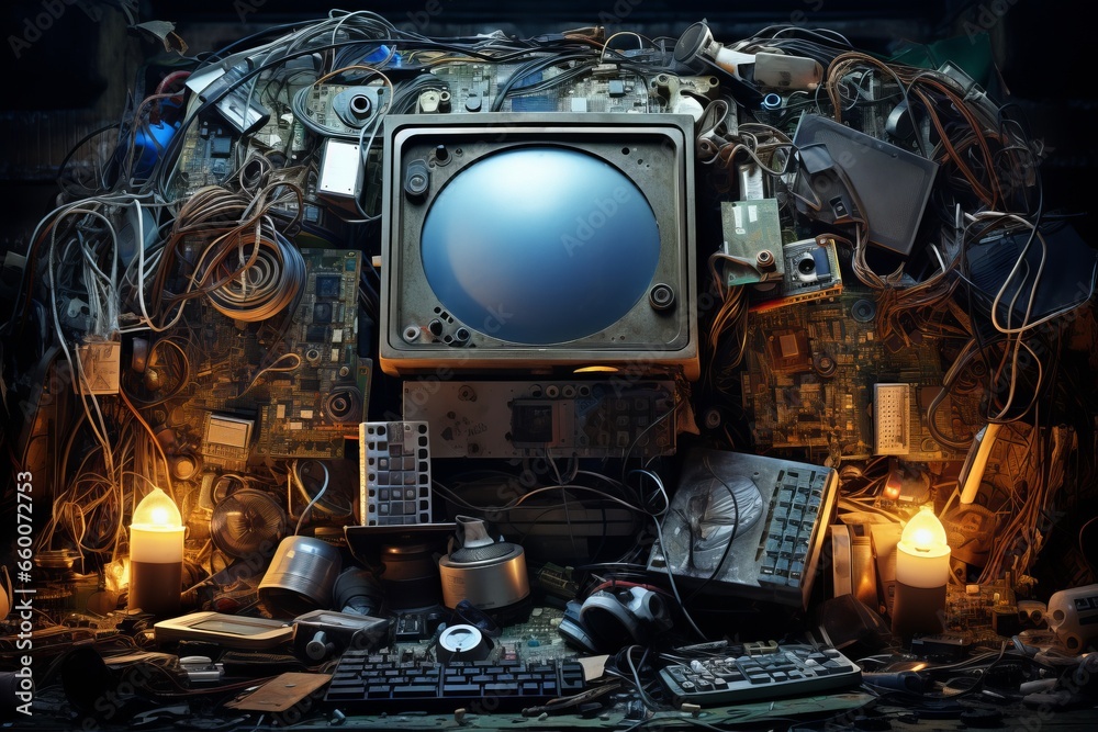 Fototapeta premium Sorted electronics for recycling