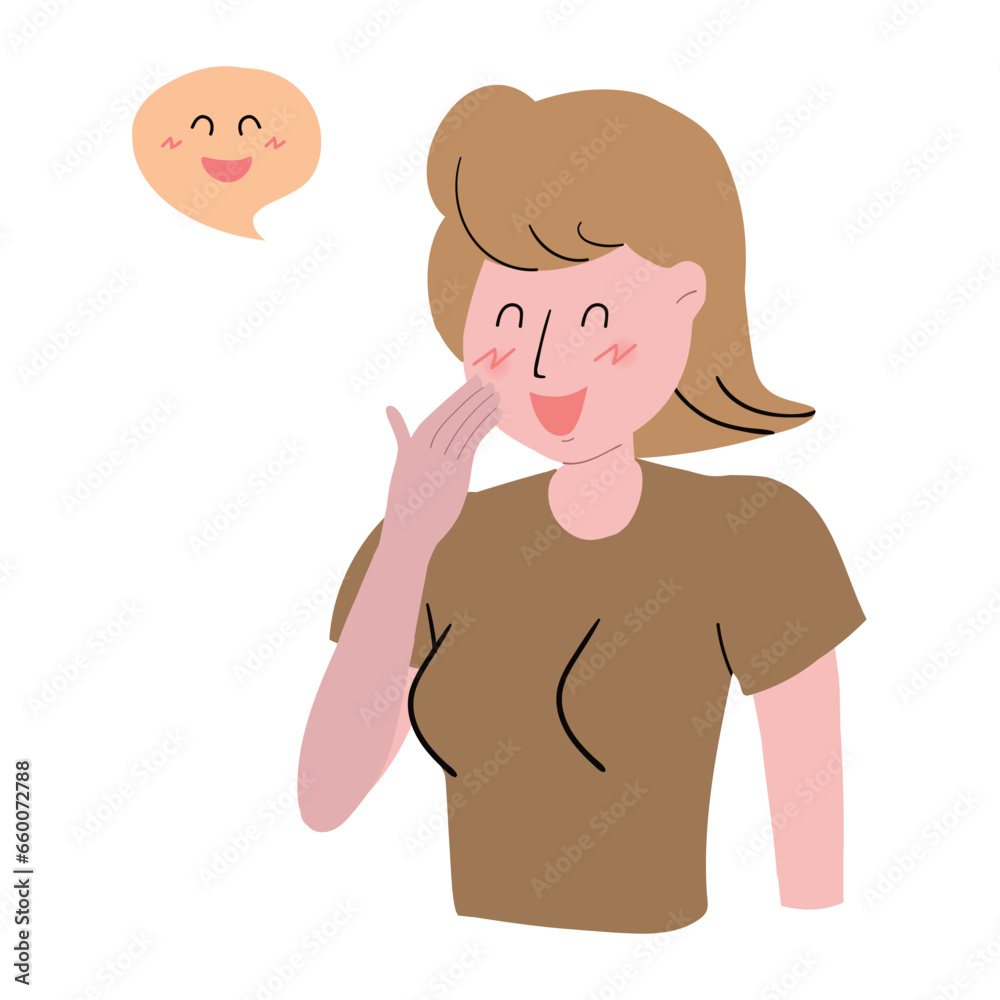 Vector illustration of woman with happy mood. Vector illustration of woman with happy mood.