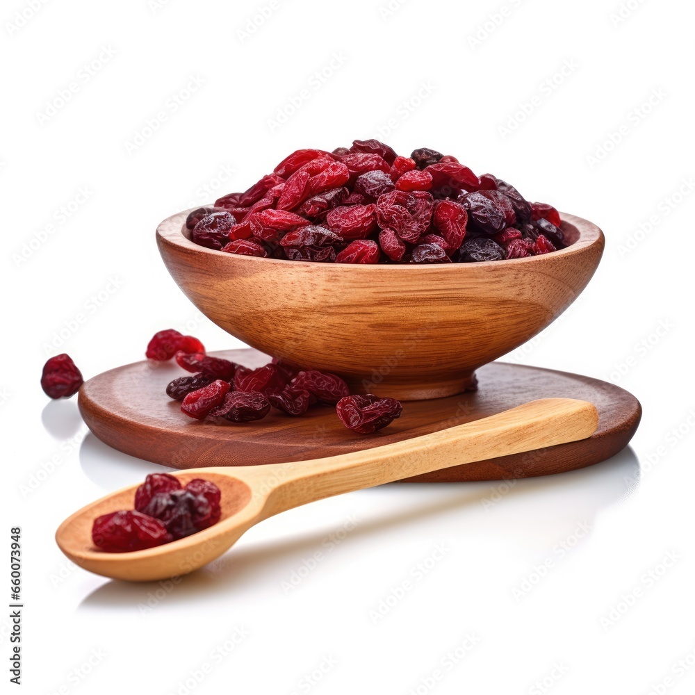 Dried Cranberry on Wooden board w Bowl Dried Cranberry on Wooden board w Bowl