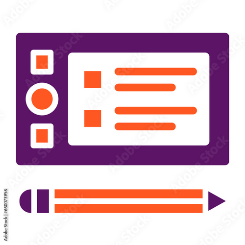 Graphic Tablet Vector Icon Design Illustration