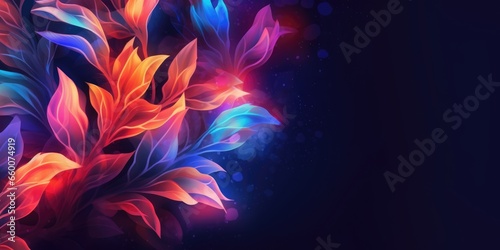 Beautiful abstract neon light watercolor floral design background. beautiful Generative AI AIG32