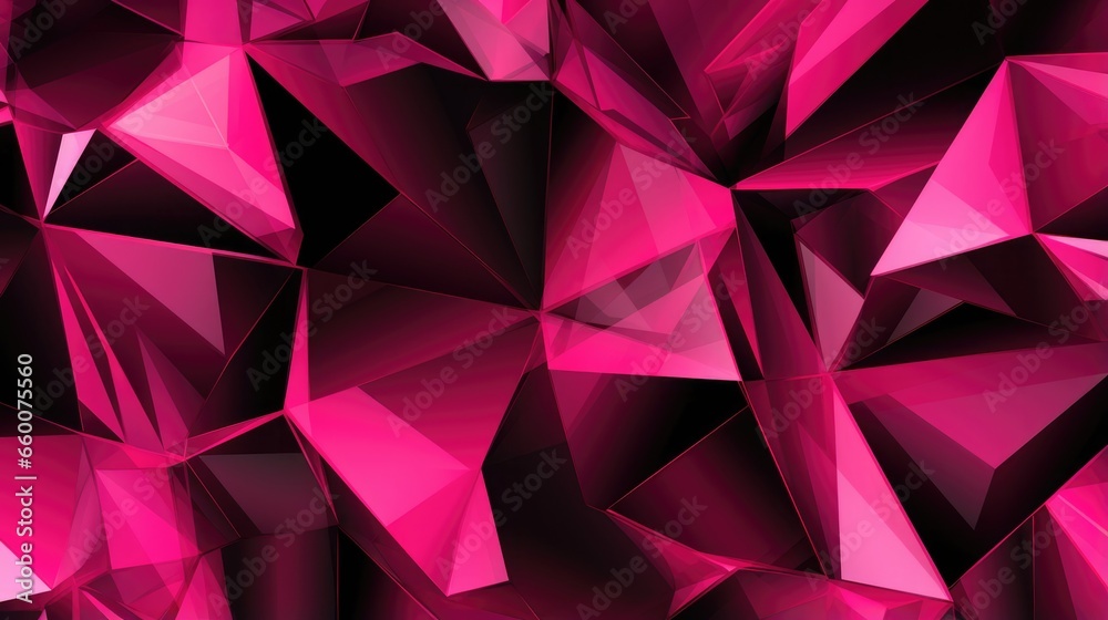 Obraz premium Pink crystal abstract on black background. Gemstones crystals magenta texture illustration. Black Friday Sale concept. Elegant luxury diamond jewelry design for banner, wallpaper, backdrop, flyer.