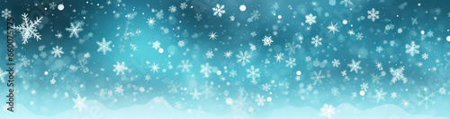 Snowy Delight  Captivating Christmas Banner with Glittering Snowflakes. Generative AI