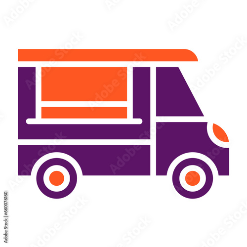Coffee Truck Vector Icon Design Illustration