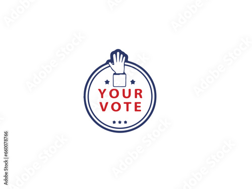 Presidential Election Day Vote Box. American Flag's Symbolic Elements - Red Stripes and White Stars.