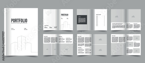 Architecture portfolio template interior brochure layout
