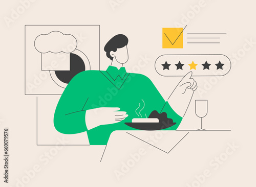 Food critic abstract concept vector illustration.