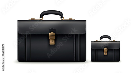 black briefcase isolated on white