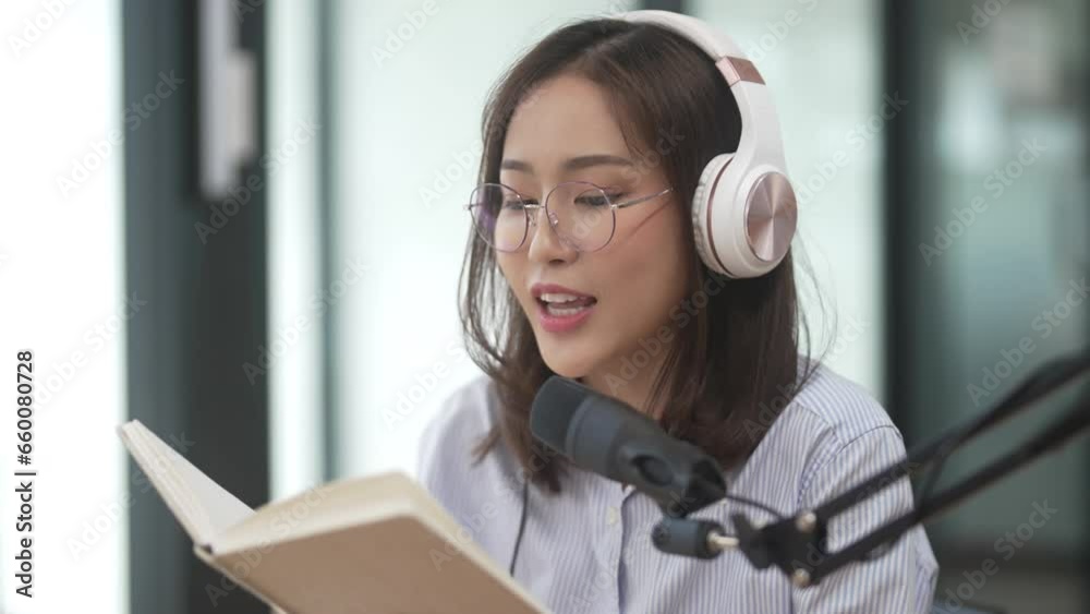 Podcast radio host recoding live broadcasting stream entertainment.. Podcast radio host recoding live broadcasting stream entertainment..