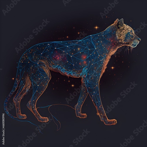 constellation color line drawingssingle element detailed concept artWhole spirit animal 