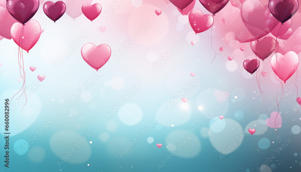 Love is in the Air, Abstract Hearts, Balloons, and Confetti Wallpaper for Celebrations