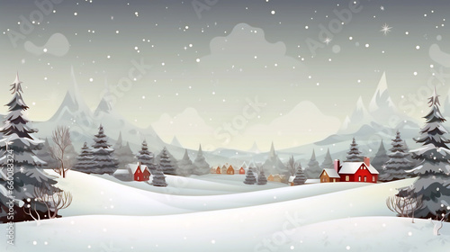 Send timeless holiday wishes with a nostalgic seasonal card featuring a snowy winter landscape.