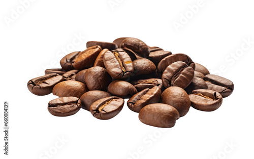Realistic Coffee Beans Close up Generative AI on Transparent background