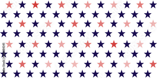 USA Flag Stars and Stripes Seamless Pattern, 4th of July Red, Blue, White Stars and Lines Background for Celebration Holiday, American President Day, memorial day, Vector Illustration