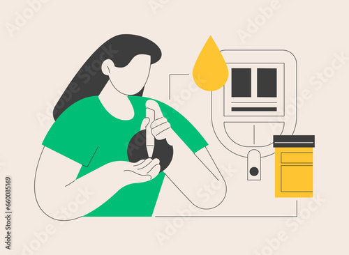 Blood glucose meter abstract concept vector illustration.