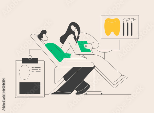 Dental treatment abstract concept vector illustration.